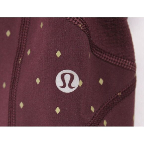Lululemon Pace Rival Crop Night Fall Bordeaux Drama Gold Special Edition Sz 6 - Picture 5 of 7